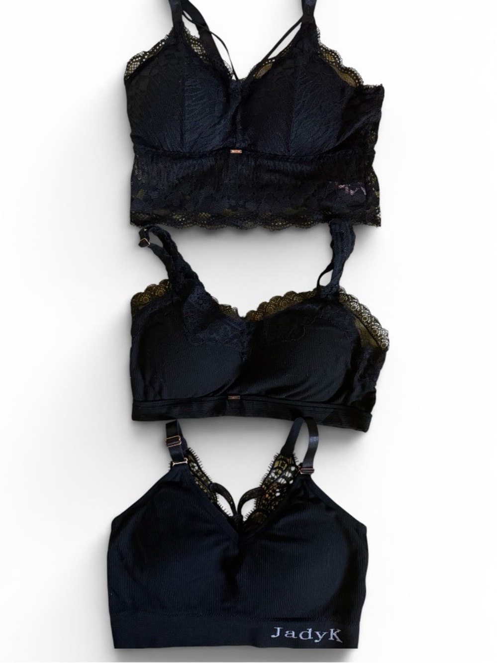 Lot of 3 - S/M JDK Black Lace Bralettes - Women's Intimates